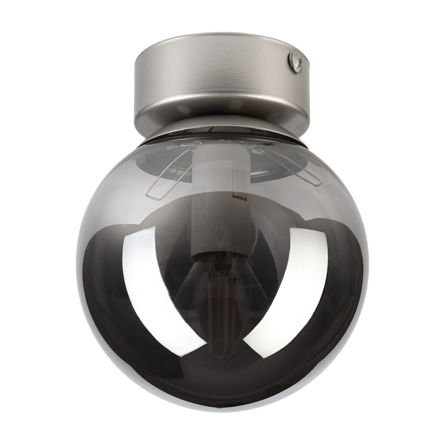 Lámpara de techo ELIAS 1xE14/5W/230V Ø 13 cm cromo mate/gris ahumado
