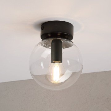 Lámpara de techo ELIAS 1xE14/5W/230V Ø 13 cm negro/transparente