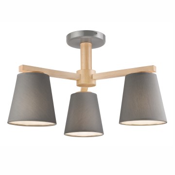 Lámpara de techo empotrada ELLIE 3xE27/60W/230V gris/haya