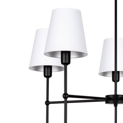 Lámpara de techo en varilla MADELA 5xE14/40W/230V blanco/negro