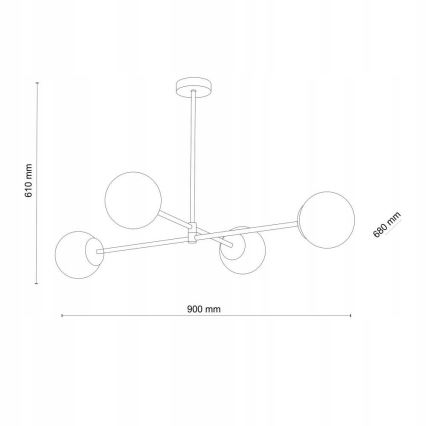 Lámpara de techo en varilla SARIUS 4xG9/6W/230V dorada