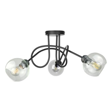 Lámpara de techo EVIE 3xE27/60W/230V negro/transparente