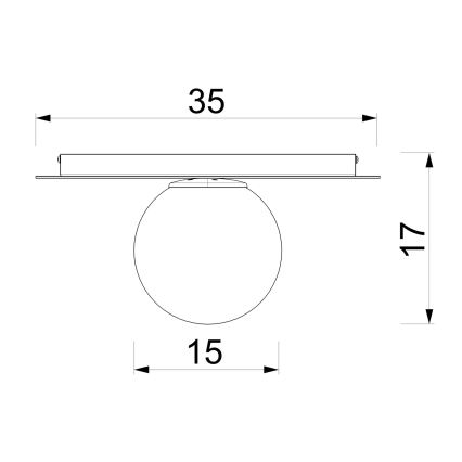 Lámpara de techo FLAT 1xE27/15W/230V 55x60 cm marrón