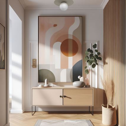 Lámpara de techo FLAT 1xE27/15W/230V diámetro 35 cm beige