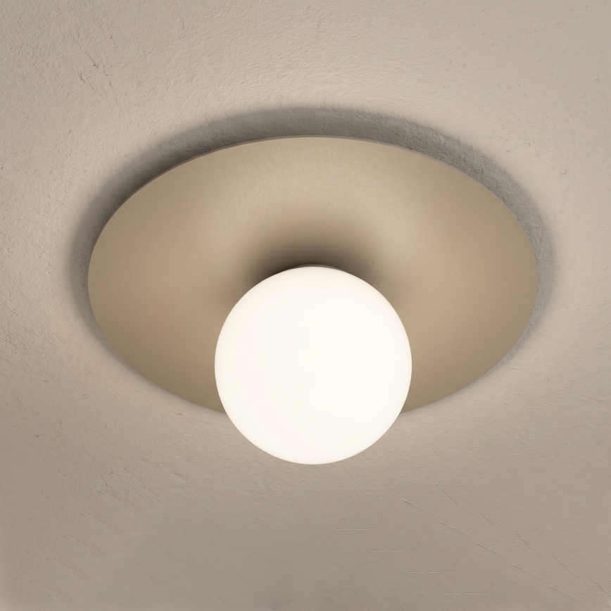 Lámpara de techo FLAT 1xE27/15W/230V diámetro 35 cm beige