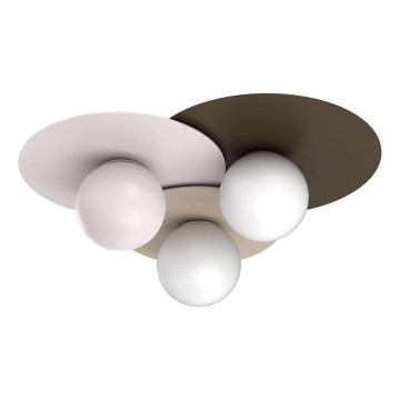 Lámpara de techo FLAT 3xE27/15W/230V 55x60 cm beige/crema/burdeos