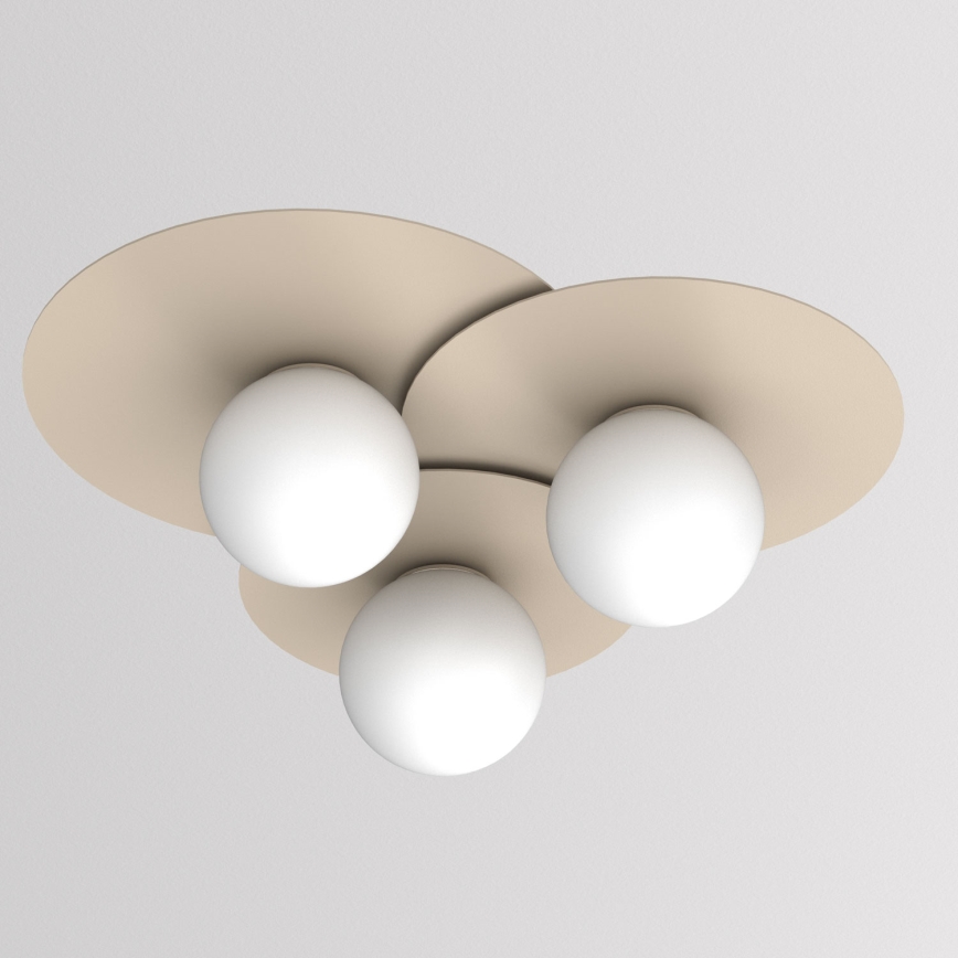 Lámpara de techo FLAT 3xE27/15W/230V 55x60 cm beige