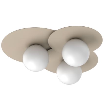 Lámpara de techo FLAT 3xE27/15W/230V 55x60 cm beige
