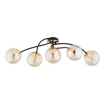 Lámpara de techo GILIAN 5xE14/40W/230V negro/dorado