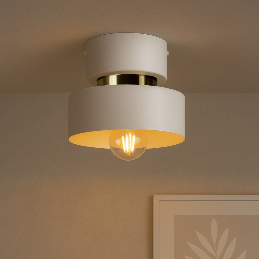 Lámpara de techo IGNIA 1xE27/60W/230V blanca/dorada
