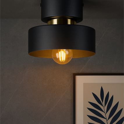 Lámpara de techo IGNIA 1xE27/60W/230V negra/dorada