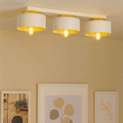 Lámpara de techo IGNIA 3xE27/60W/230V blanca/dorada
