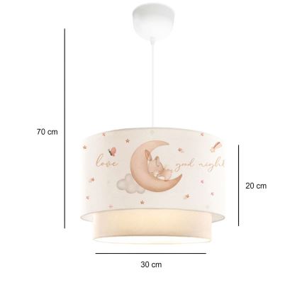 Lámpara de techo infantil CANDY 1xE27/40W/230V blanca/beige