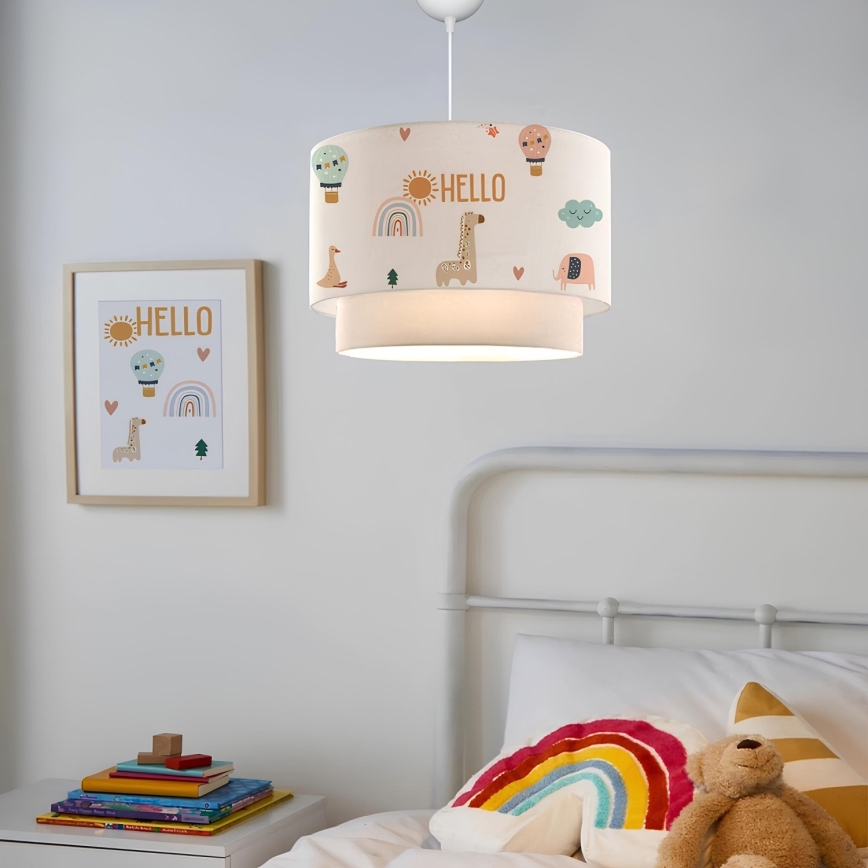 Lámpara de techo infantil CANDY 1xE27/40W/230V blanca/multicolor
