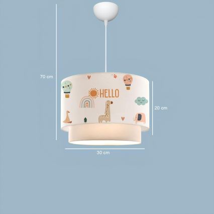 Lámpara de techo infantil CANDY 1xE27/40W/230V blanca/multicolor