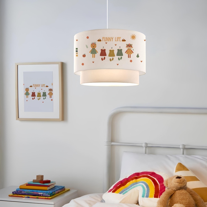 Lámpara de techo infantil CANDY 1xE27/40W/230V blanca/multicolor