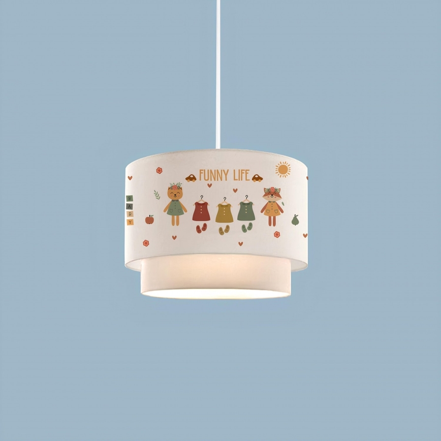 Lámpara de techo infantil CANDY 1xE27/40W/230V blanca/multicolor