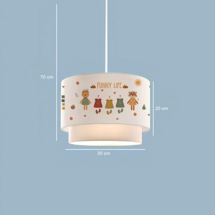 Lámpara de techo infantil CANDY 1xE27/40W/230V blanca/multicolor