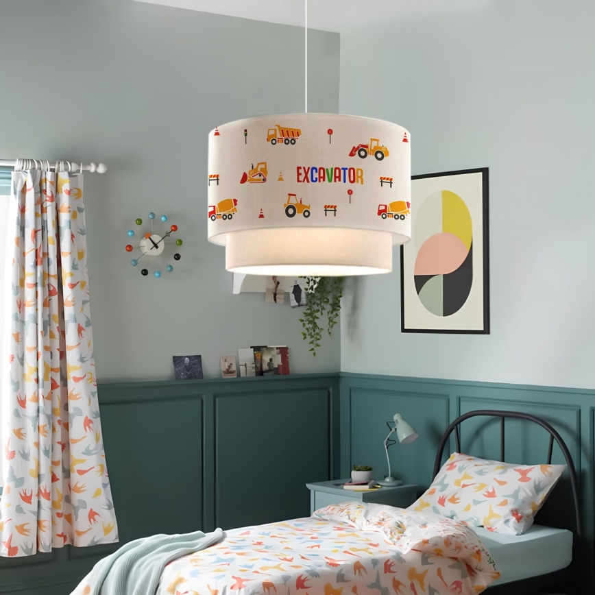 Lámpara de techo infantil CANDY 1xE27/40W/230V blanca/naranja