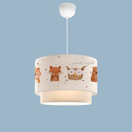 Lámpara de techo infantil CANDY 1xE27/40W/230V blanco/marrón