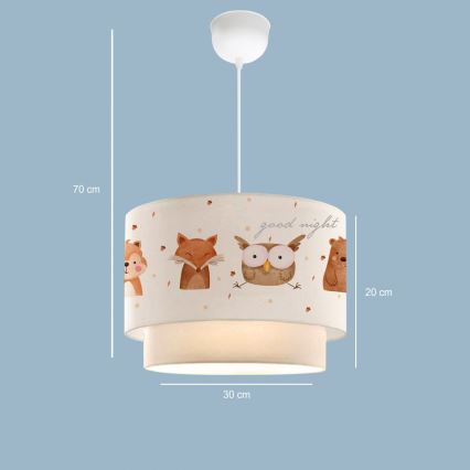 Lámpara de techo infantil CANDY 1xE27/40W/230V blanco/marrón