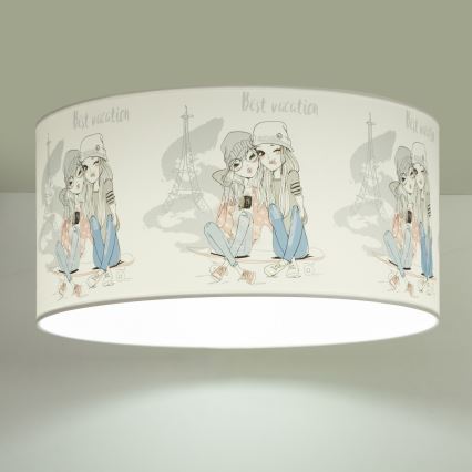 Lámpara de techo infantil GIRLS VIBES 1xE27/60W/230V Ø 40 cm Paris