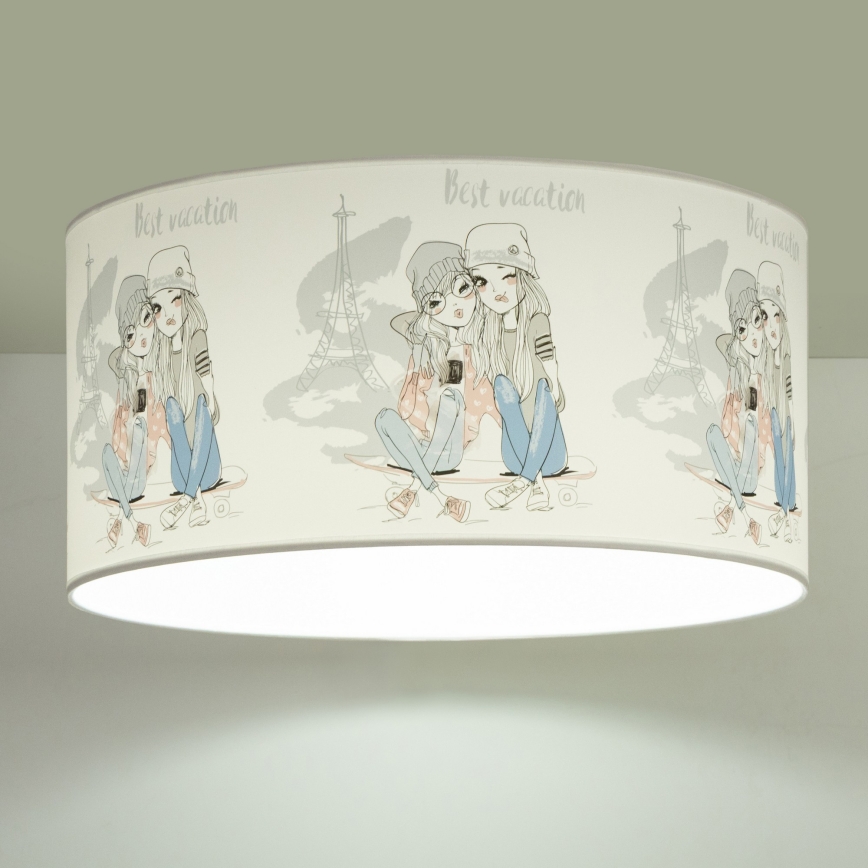 Lámpara de techo infantil GIRLS VIBES 1xE27/60W/230V Ø 40 cm Paris