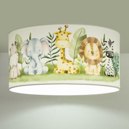 Lámpara de techo infantil KIDS ROOM 1xE27/60W/230V, diámetro 40 cm, motivo selva