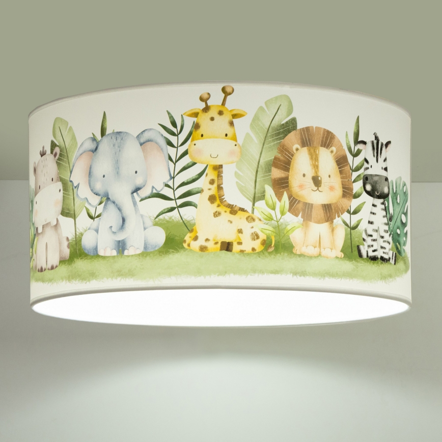 Lámpara de techo infantil KIDS ROOM 1xE27/60W/230V, diámetro 40 cm, motivo selva