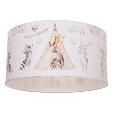 Lámpara de techo infantil KIDS ROOM 1xE27/60W/230V Ø 40 cm con adorables animalitos