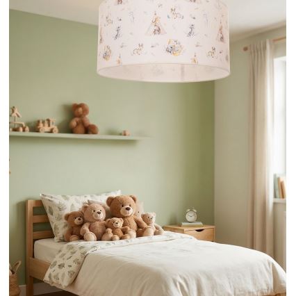 Lámpara de techo infantil KIDS ROOM 1xE27/60W/230V Ø 40 cm con animalitos