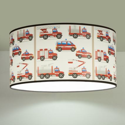 Lámpara de techo infantil KIDS ROOM 1xE27/60W/230V Ø 40 cm con motivo bomberos