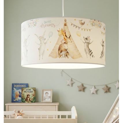 Lámpara de techo infantil KIDS ROOM 1xE27/60W/230V Ø 40 cm con motivos de animales