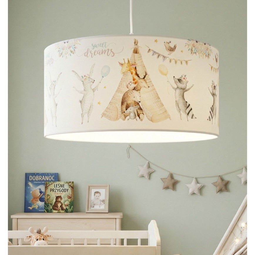 Lámpara de techo infantil KIDS ROOM 1xE27/60W/230V Ø 40 cm con motivos de animales
