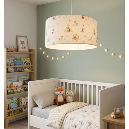 Lámpara de techo infantil KIDS ROOM 1xE27/60W/230V Ø 40 cm con motivos de animales