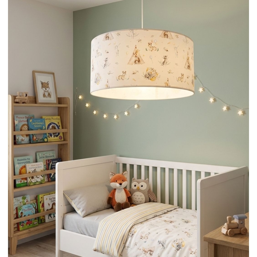 Lámpara de techo infantil KIDS ROOM 1xE27/60W/230V Ø 40 cm con motivos de animales
