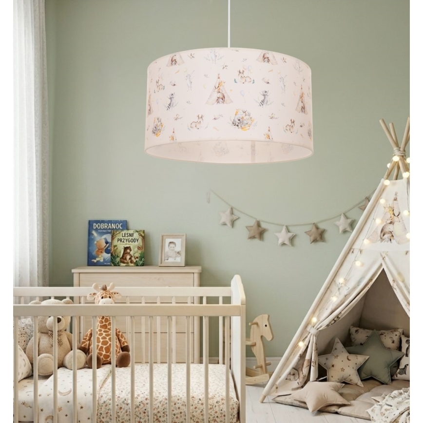 Lámpara de techo infantil KIDS ROOM 1xE27/60W/230V Ø 40 cm con motivos de animales