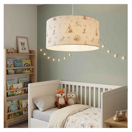 Lámpara de techo infantil KIDS ROOM 1xE27/60W/230V Ø 40 cm con motivos de animales