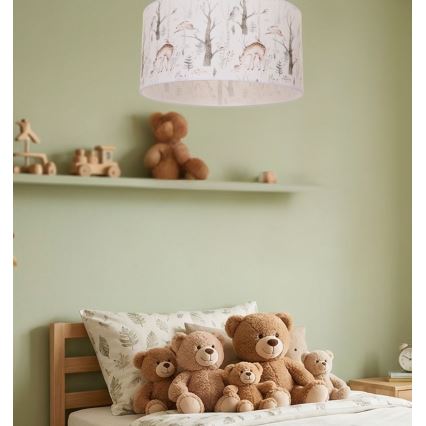 Lámpara de techo infantil KIDS ROOM 1xE27/60W/230V Ø 40 cm con motivos de animales