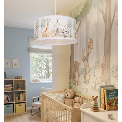 Lámpara de techo infantil KIDS ROOM 1xE27/60W/230V, Ø 40 cm, con motivos de animales