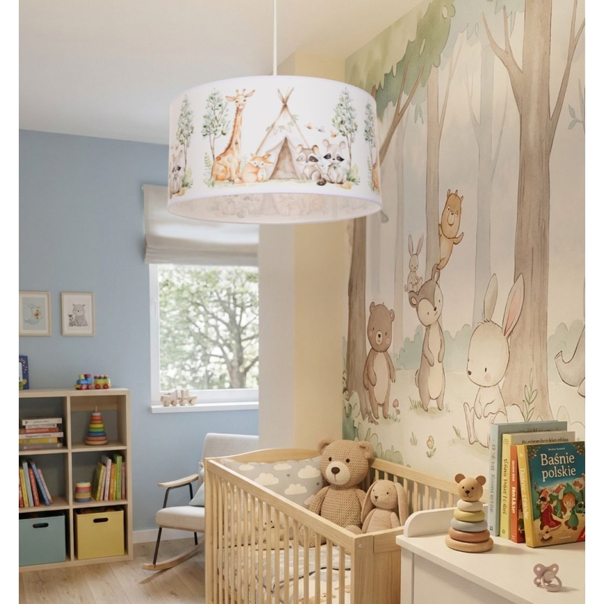 Lámpara de techo infantil KIDS ROOM 1xE27/60W/230V, Ø 40 cm, con motivos de animales