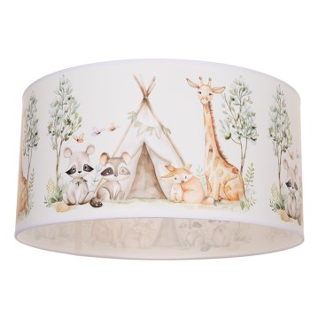 Lámpara de techo infantil KIDS ROOM 1xE27/60W/230V Ø 40 cm con motivos de animales