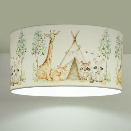 Lámpara de techo infantil KIDS ROOM 1xE27/60W/230V Ø 40 cm con motivos de animales