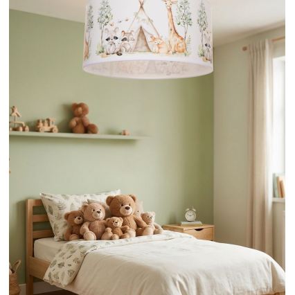 Lámpara de techo infantil KIDS ROOM 1xE27/60W/230V Ø 40 cm con motivos de animales