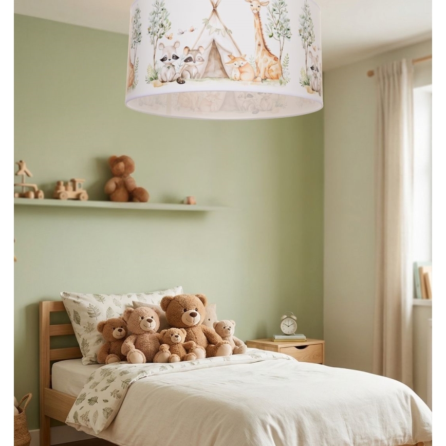 Lámpara de techo infantil KIDS ROOM 1xE27/60W/230V Ø 40 cm con motivos de animales
