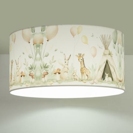 Lámpara de techo infantil KIDS ROOM 1xE27/60W/230V Ø 40 cm con motivos de animales