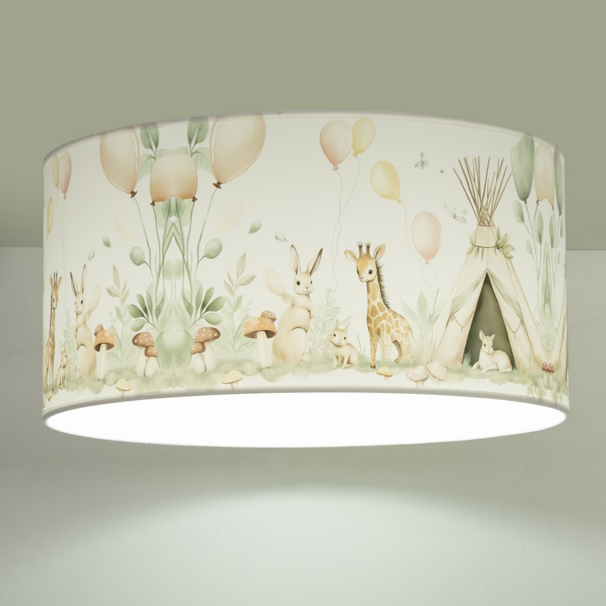 Lámpara de techo infantil KIDS ROOM 1xE27/60W/230V Ø 40 cm con motivos de animales