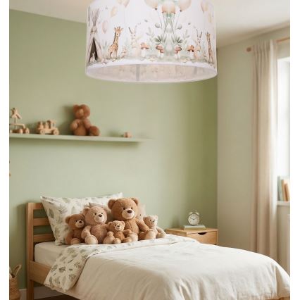Lámpara de techo infantil KIDS ROOM 1xE27/60W/230V Ø 40 cm con motivos de animales