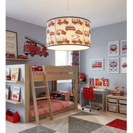 Lámpara de techo infantil KIDS ROOM 1xE27/60W/230V Ø 40 cm, diseño de bomberos