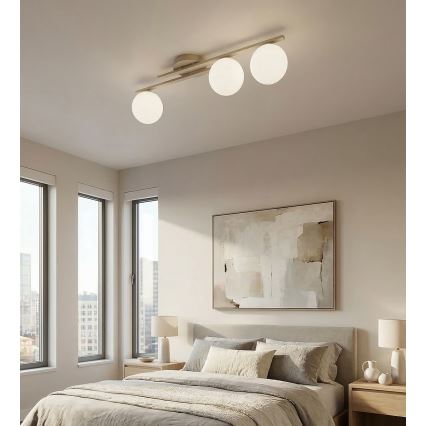 Lámpara de techo KAIRO 3xE14/10W/230V beige